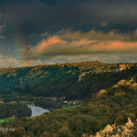 Altmuehltal Ost 001 Altmühlmünster, Regenbogen und Schloss Eggersberg