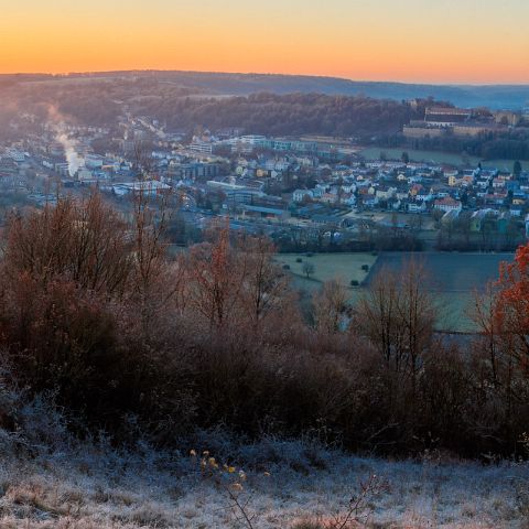 Panoramabilder - Altmuehltal 008 Sonnenaufgang am Altmühlpanoramaweg oberhalb von Eichstätt
