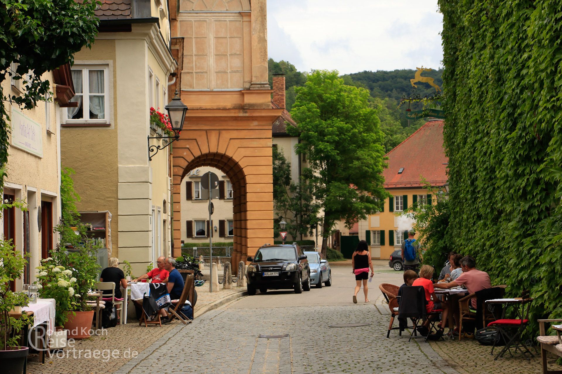 Altmühl Radweg, Cafes in der altstadt von Pappenheim