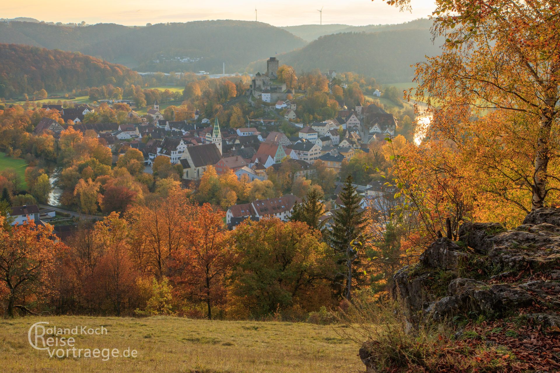 Altmühl, Aussichtspunkt am Weinberg mit Blick auf Pappenheim