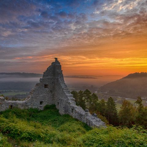 Panorama 16x9 005 Morgenstimmung auf der Rumburg