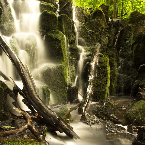 Panorama 2x1 003 Waterfall at the Rhön