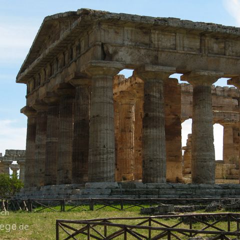 Cilento 002 Griechische Tempel, Paestum, Kampanien, Campania, Italien, Italia, Italy