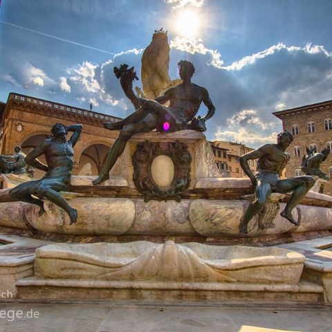 Florenz Pistoia 010 Fontana Nettuno, Neptunbrunnen, Piazza della Signoria, Florenz